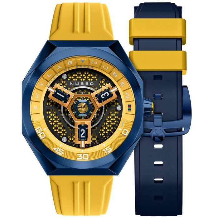 Nubeo Skylab Automatic Limited Edition Yellow Blue angled shot picture