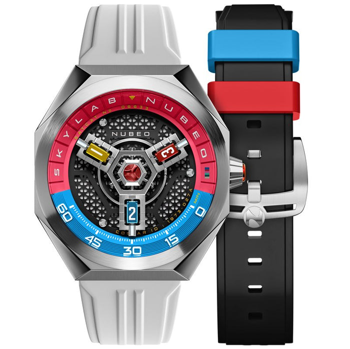 Nubeo Skylab Automatic Steel White Limited Edition angled shot picture