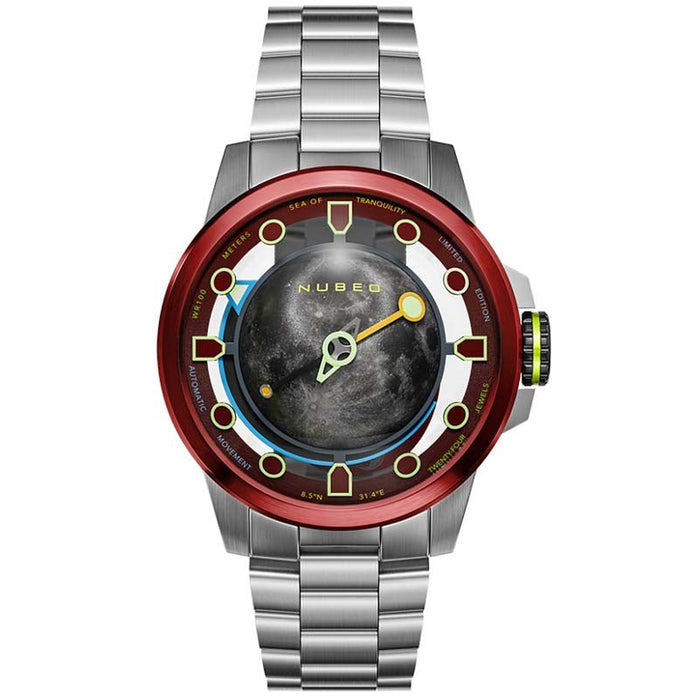 Nubeo Tranquility Automatic Gibbous Red Limited Edition angled shot picture