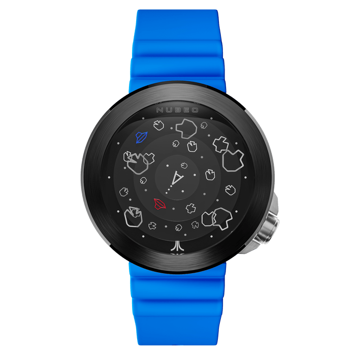Nubeo Ventana Automatic Atari Asteroids 45th Nebula Blue Limited Edition angled shot picture