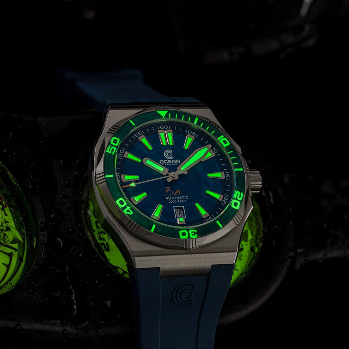 Ocean Crawler Bolt Automatic North Atlantic Meteorite Limited Edition angled shot picture