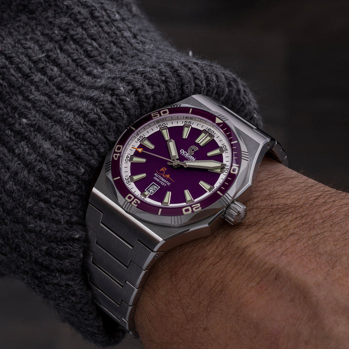 Ocean Crawler Bolt Automatic Twilight Tide Limited Edition angled shot picture