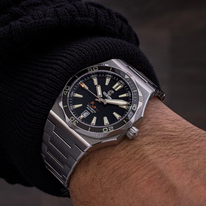Ocean Crawler Bolt Automatic Ultra Black Limited Edition angled shot picture