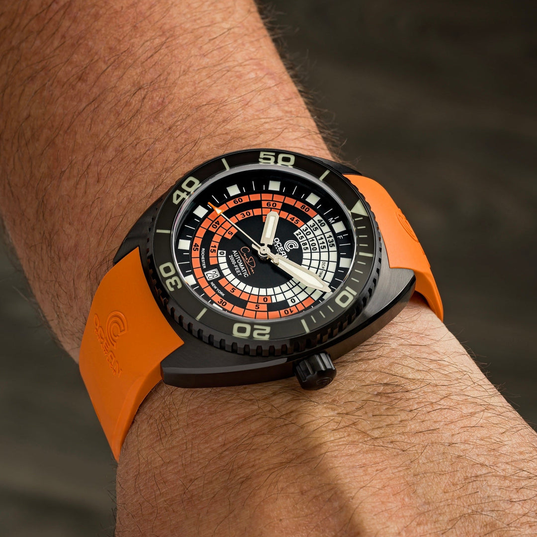 Ocean Crawler Decompression Timer Core Diver Black Orange Limited