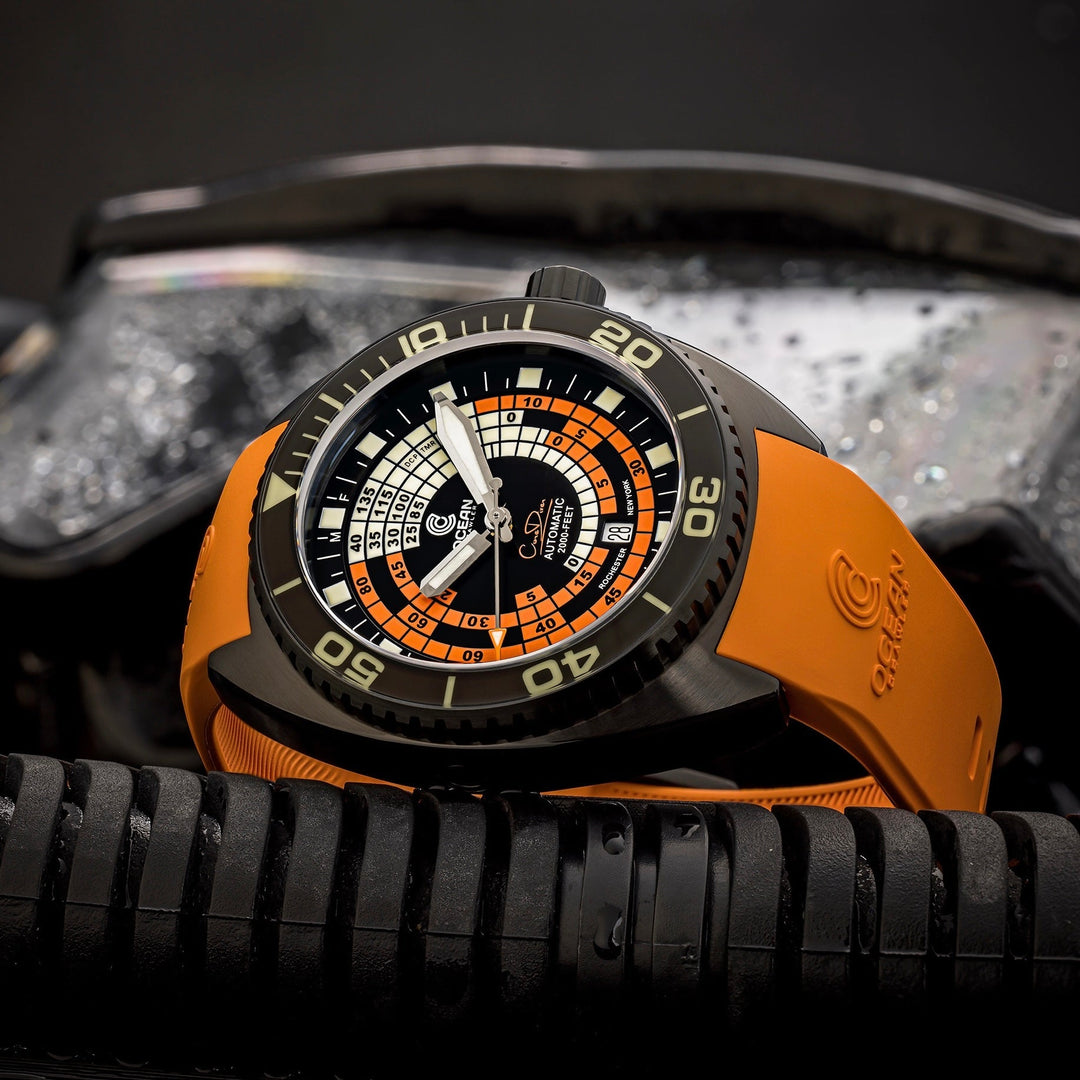 Ocean Crawler Decompression Timer Core Diver Black Orange Limited