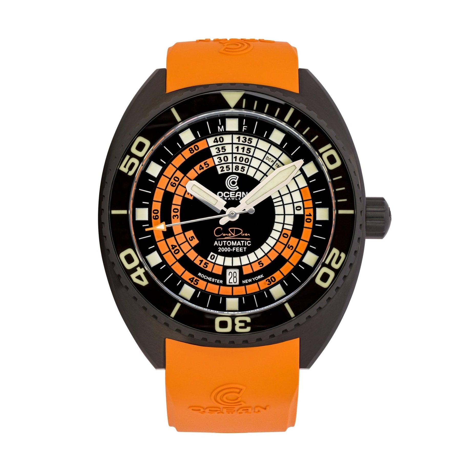 Ocean Crawler Decompression Timer Core Diver Black Orange Limited