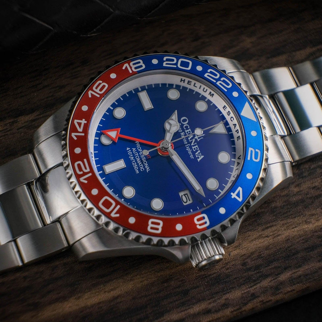 Oceaneva Deep Marine Explorer GMT Automatic 1250M Pro Diver Blue