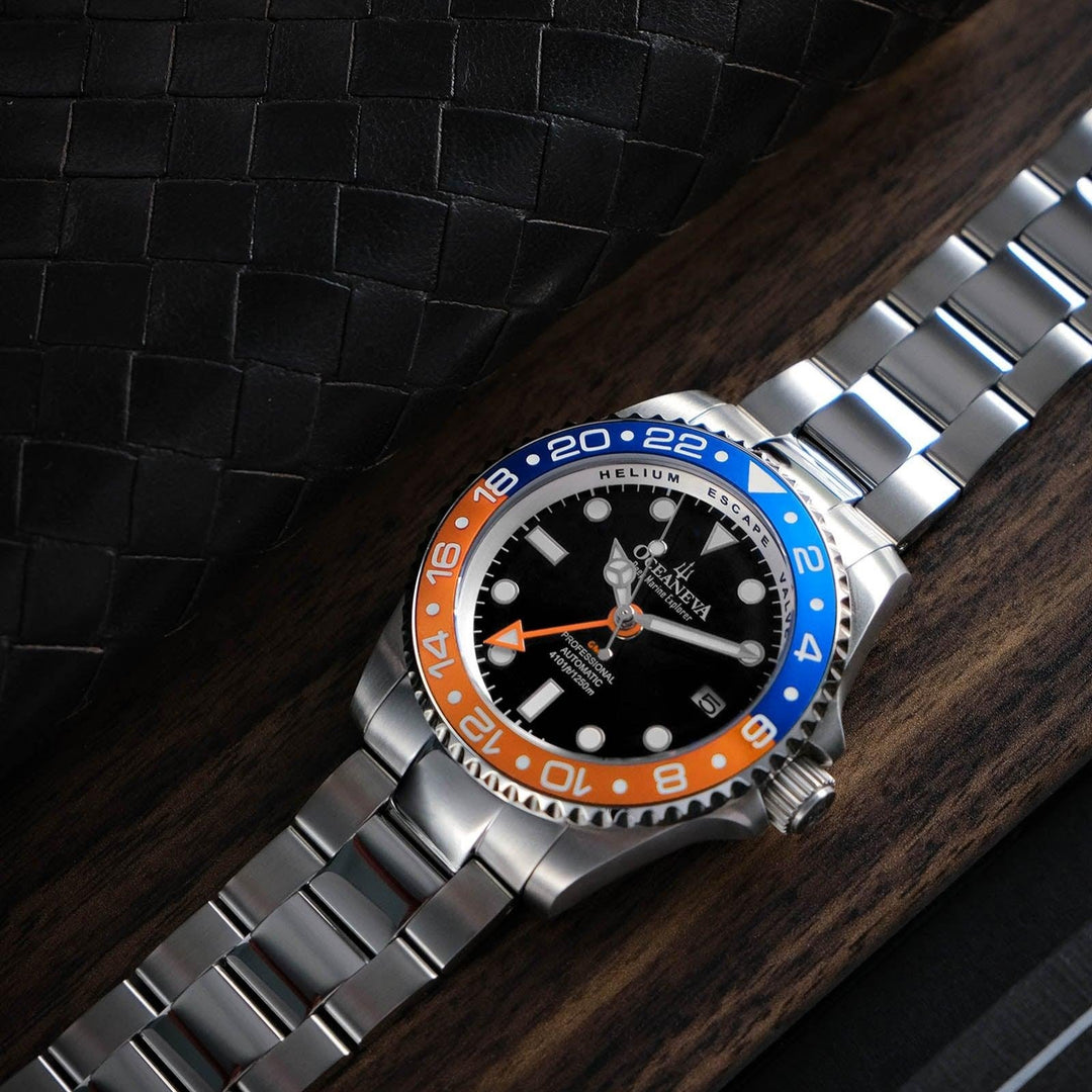Oceaneva Deep Marine Explorer GMT Automatic 1250M Pro Diver Orange