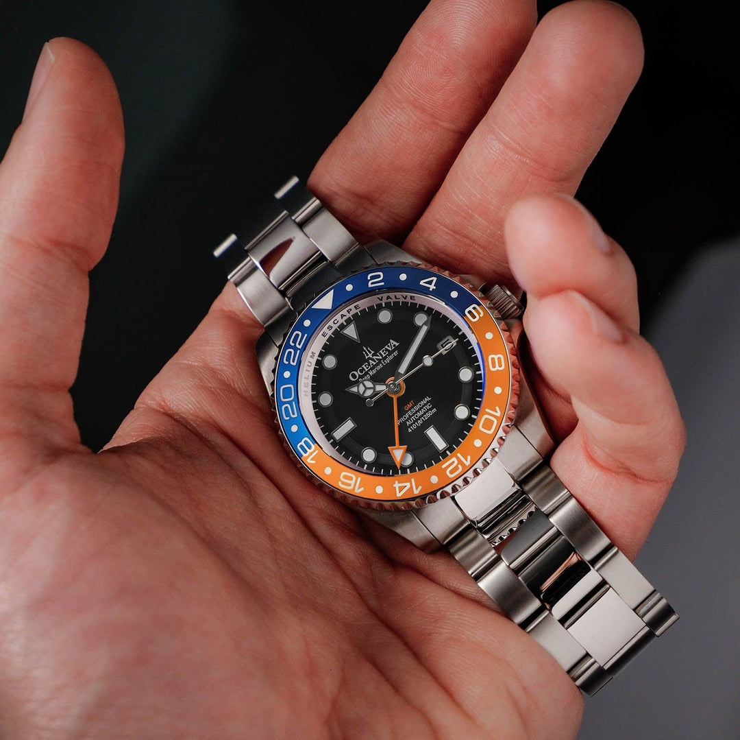 Oceaneva Deep Marine Explorer GMT Automatic 1250M Pro Diver Orange