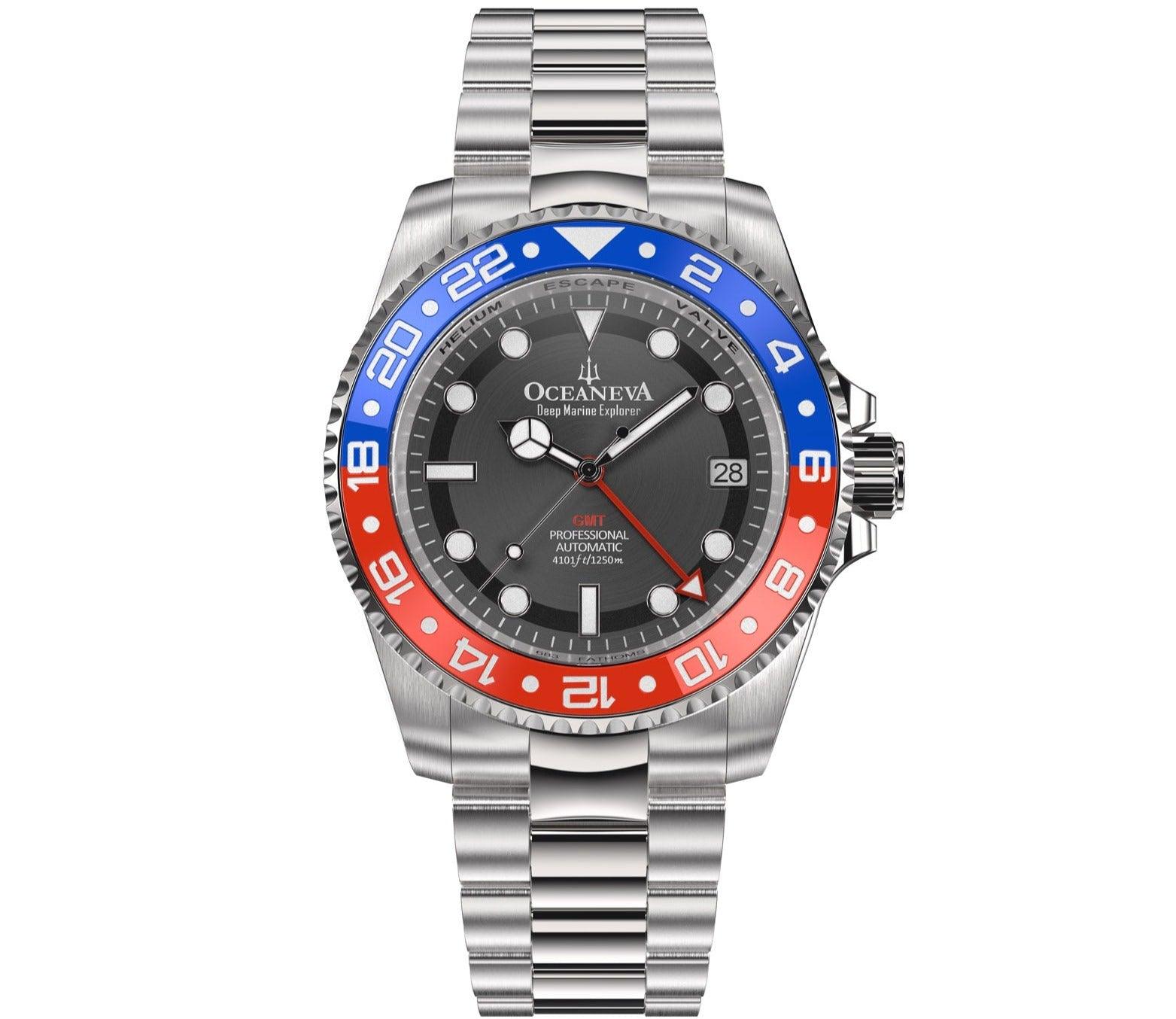 Oceaneva Deep Marine Explorer GMT Automatic Black Blue –