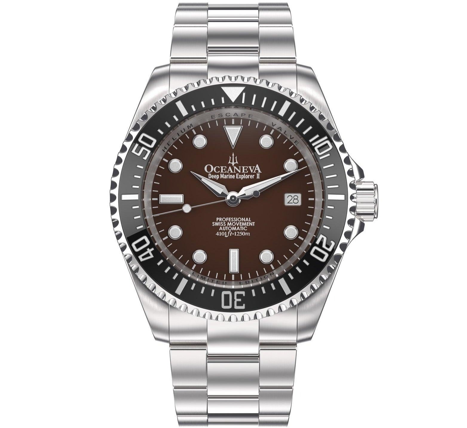【新品・未使用】エボナイト　THE ONE　 DEEPMARINE Oceaneva Deep Marine Explorer II Automatic 1250M Pro Diver Black