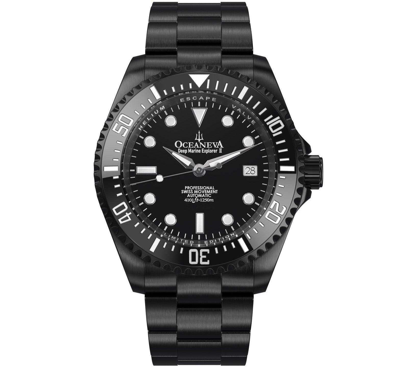 Oceaneva Deep Marine Explorer II Automatic 1250M Pro Diver Black 