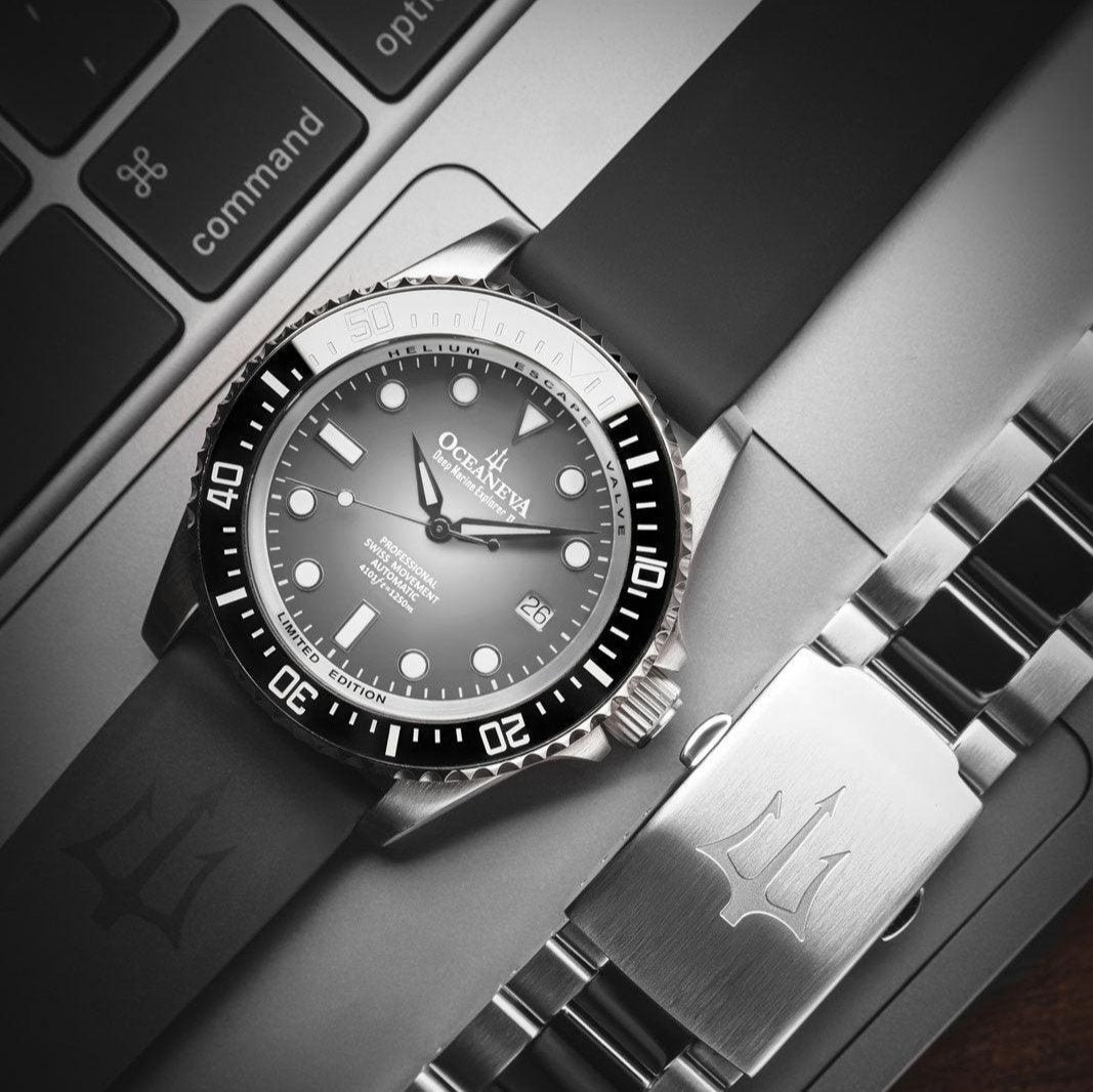 ☆OCEANS FAMILY EDITION Oceaneva Deep Marine Explorer II Automatic 1250M Pro Diver Gray