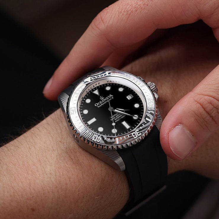 Oceaneva Deep Marine Explorer II Damascus Steel Black Limited Edition
