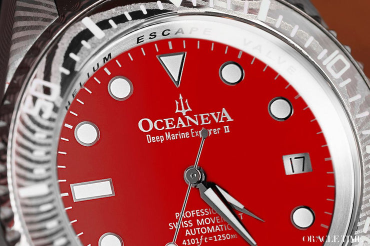 Oceaneva Deep Marine Explorer II Damascus Red Enamel Limited Edition