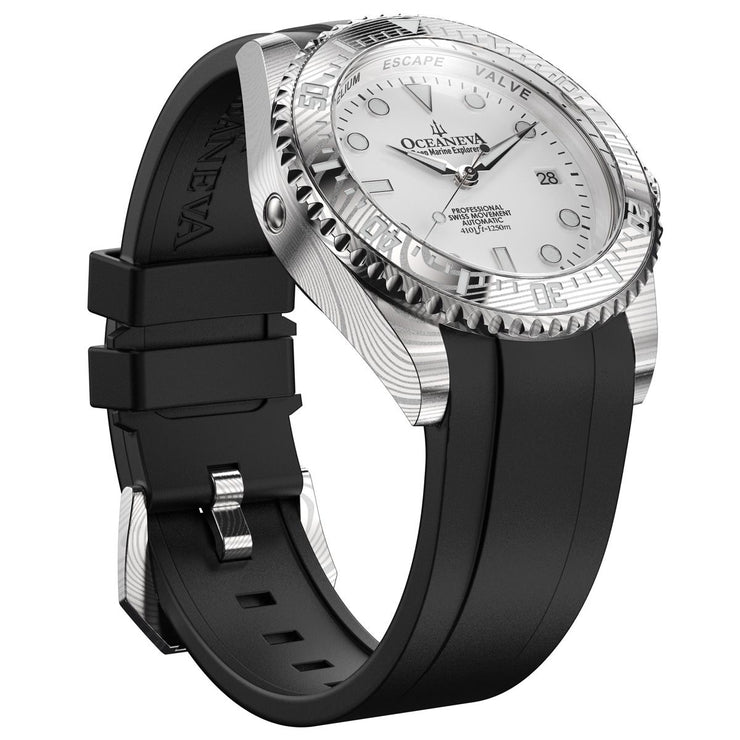 Oceaneva Deep Marine Explorer II Damascus White Black Limited Edition