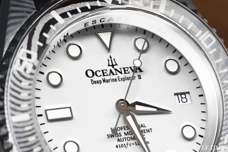 Oceaneva Deep Marine Explorer II Damascus White Black Limited Edition