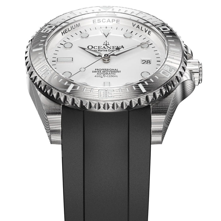 Oceaneva Deep Marine Explorer II Damascus White Black Limited Edition