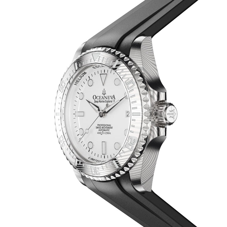 Oceaneva Deep Marine Explorer II Damascus White Black Limited Edition