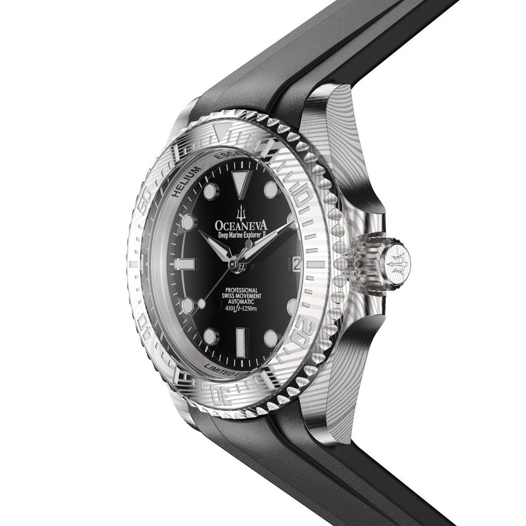 Oceaneva Deep Marine Explorer II Damascus Steel Black Limited Edition