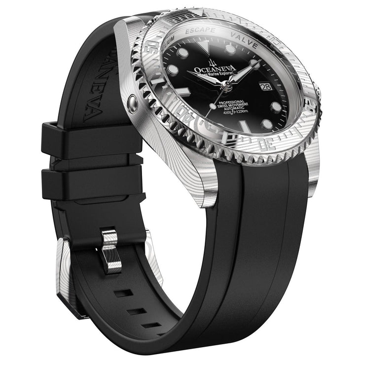 Oceaneva Deep Marine Explorer II Damascus Steel Black Limited Edition