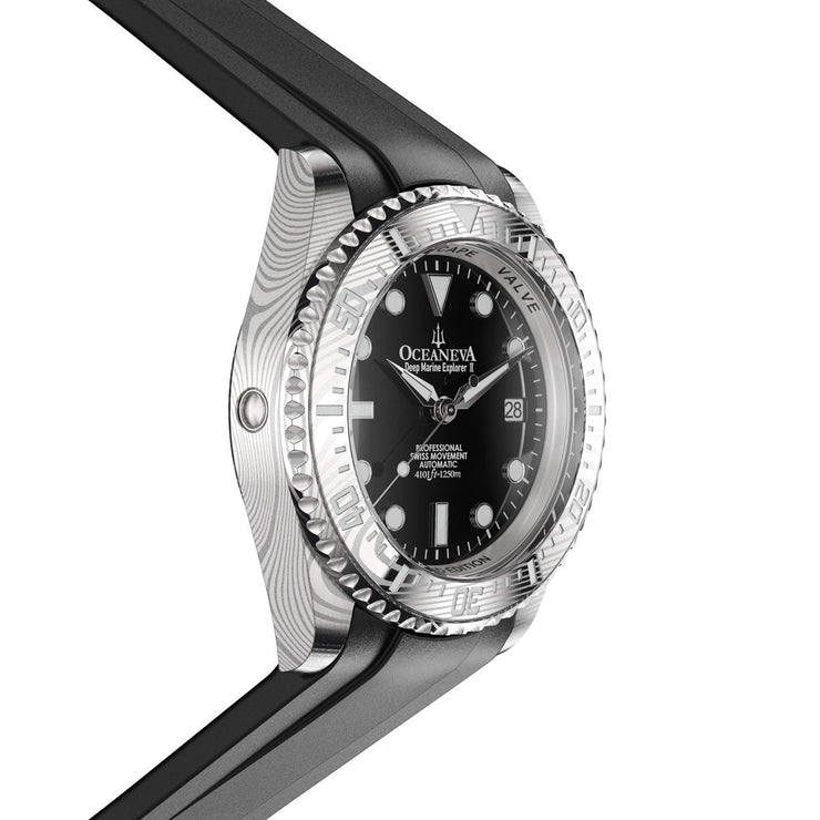 Oceaneva Deep Marine Explorer II Damascus Steel Black Limited Edition