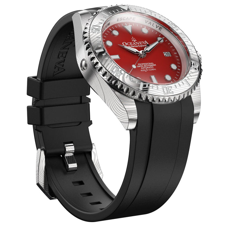 Oceaneva Deep Marine Explorer II Damascus Red Enamel Limited Edition