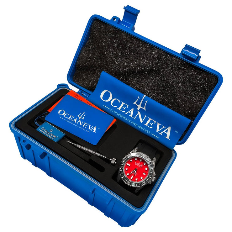 Oceaneva Deep Marine Explorer II Damascus Red Enamel Limited Edition