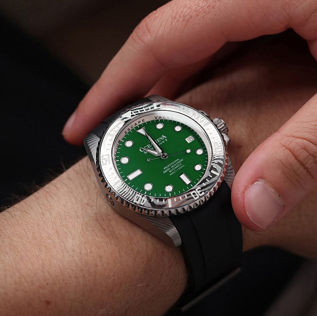 Oceaneva Deep Marine Explorer II Damascus Green Enamel Limited