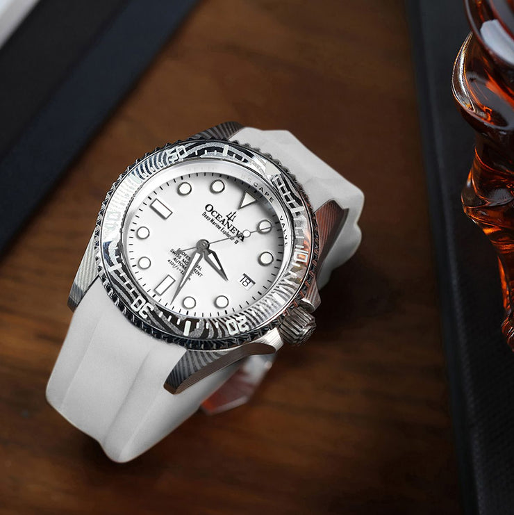 Oceaneva Deep Marine Explorer II Damascus All White Limited Edition