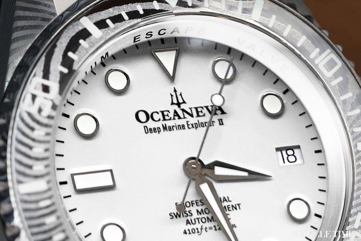 Oceaneva Deep Marine Explorer II Damascus All White Limited Edition