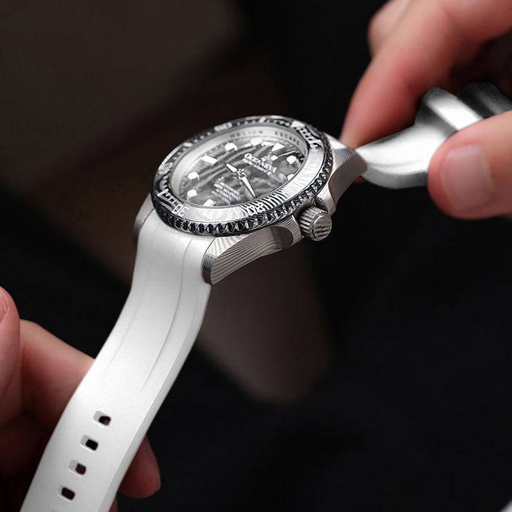 Oceaneva Deep Marine Explorer II Damascus Silver White Limited Edition