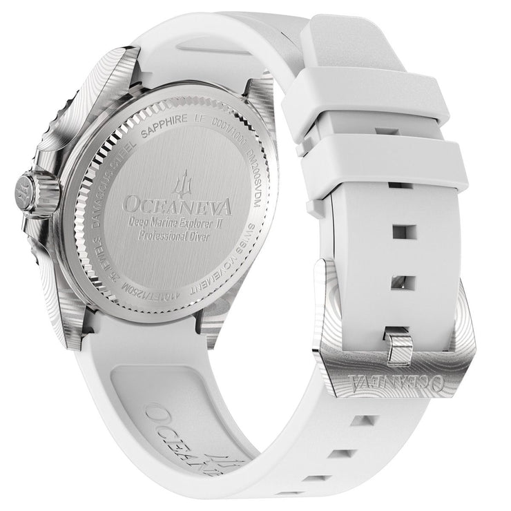Oceaneva Deep Marine Explorer II Damascus Silver White Limited Edition