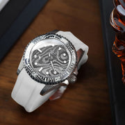 Oceaneva Deep Marine Explorer II Damascus Silver White Limited Edition