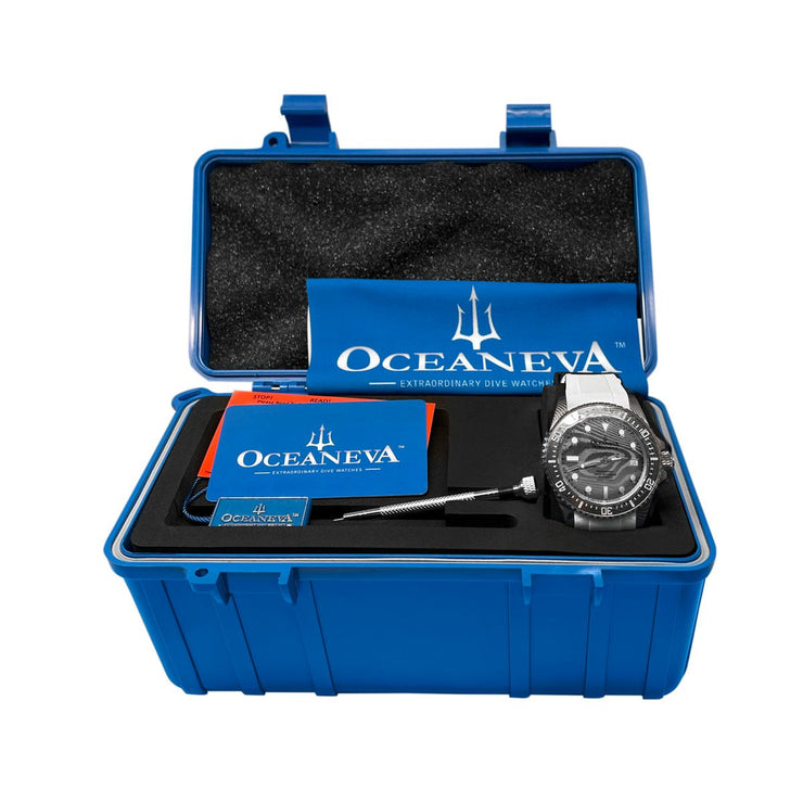 Oceaneva Deep Marine Explorer II Damascus Silver White Limited Edition