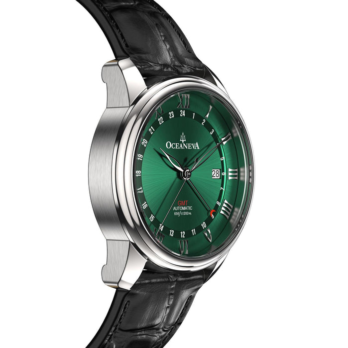 Oceaneva OceanTrek GMT 200m Green Black angled shot picture