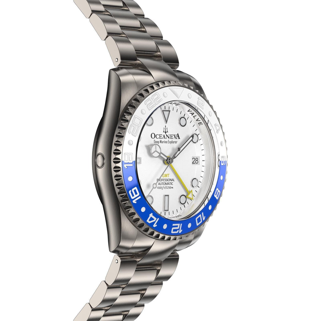 Oceaneva Titanium Deep Marine Explorer GMT 1250M White Blue