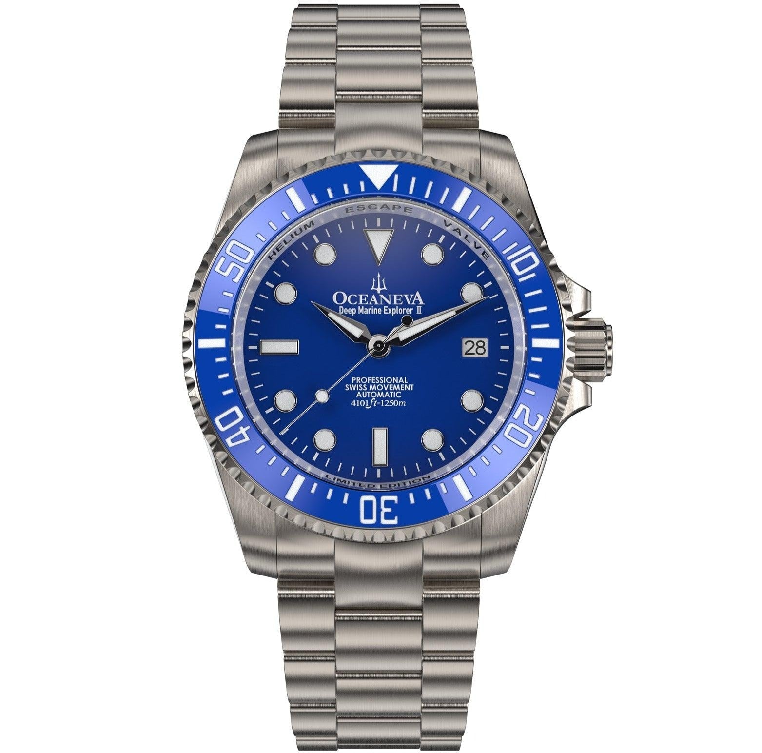 Oceaneva Titanium Deep Marine Explorer II Automatic 1250M All Blue