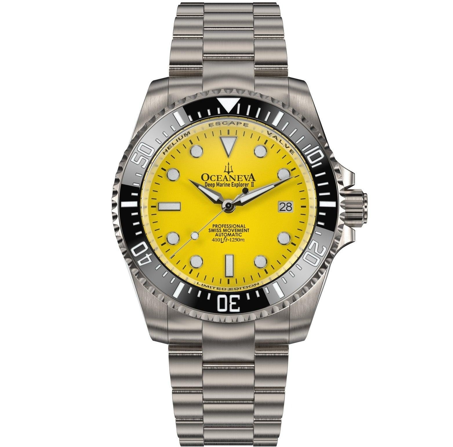 d.i.a. ダイヤ　スカルトップス　蛍光イエロー Oceaneva Titanium Deep Marine Explorer II Automatic 1250M Yellow
