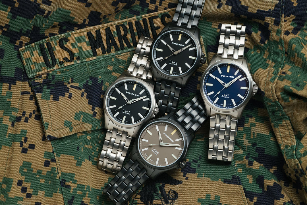 ProTek PT3103BR USMC Field Titanium Navy SS – Watches.com