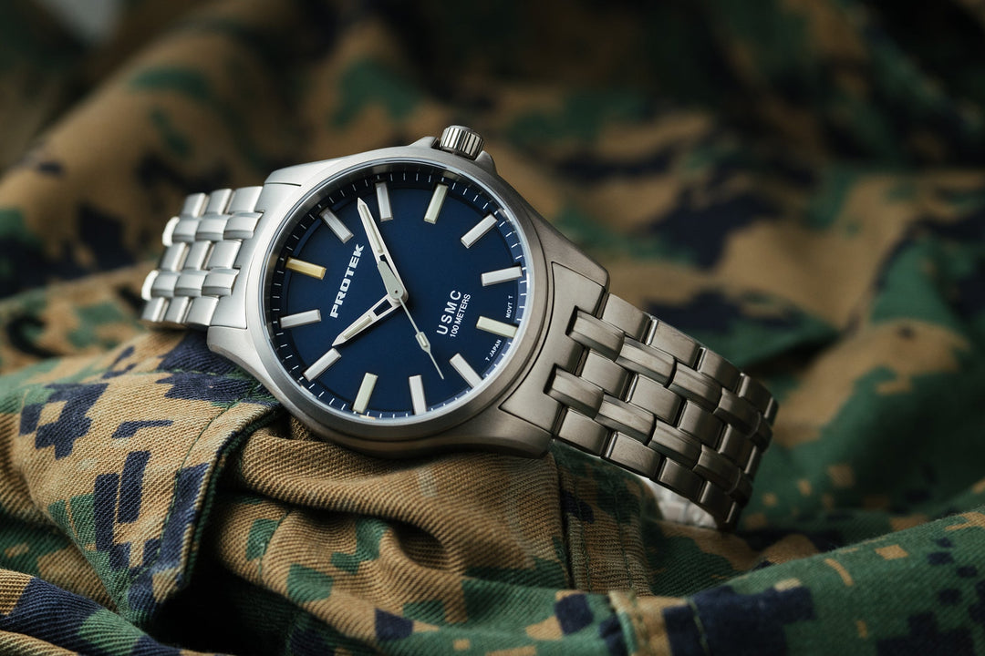 ProTek PT3103BR USMC Field Titanium Navy SS – Watches.com