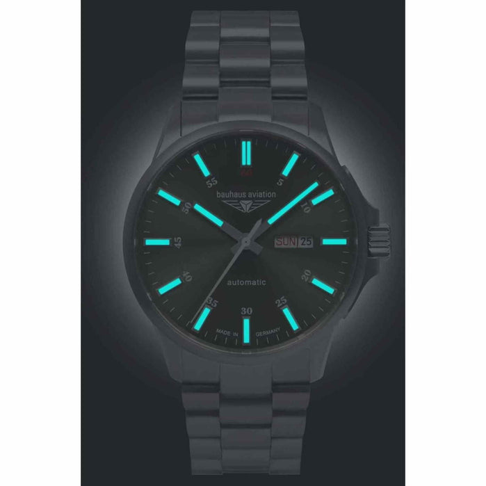 Bauhaus Aviation Titanium Automatic Green angled shot picture