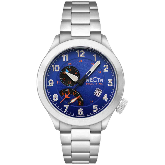 Recta Altitude Retrograde Dual Time Navy Blue angled shot picture
