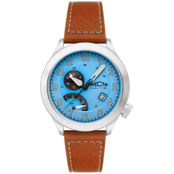 Recta Altitude Retrograde Dual Time Pastel Blue angled shot picture