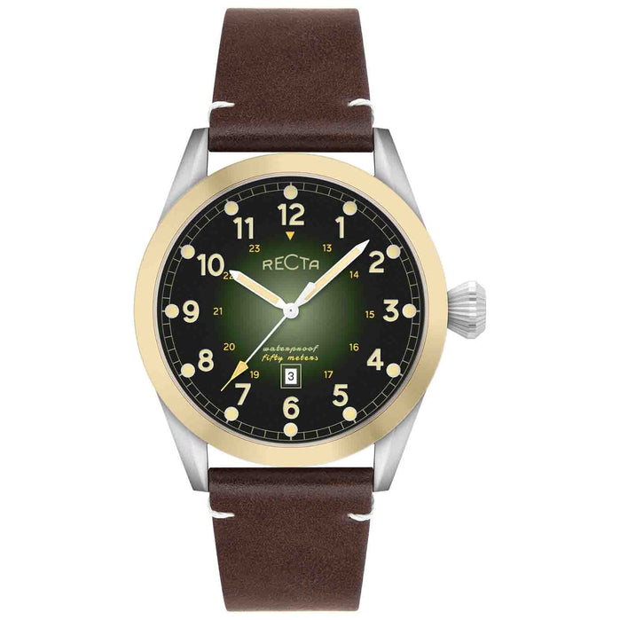 Recta Cavalier 3 Hands Date Green angled shot picture