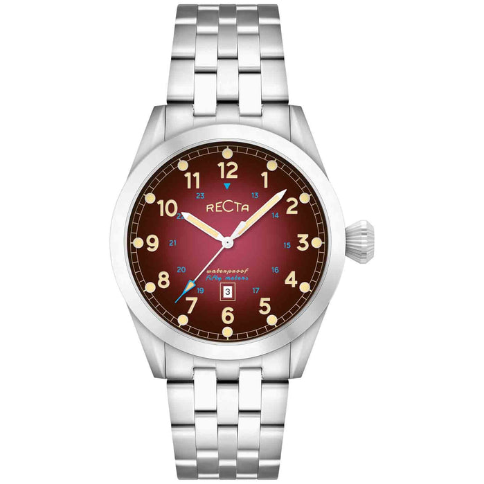 Recta Cavalier 3 Hands Date Red angled shot picture