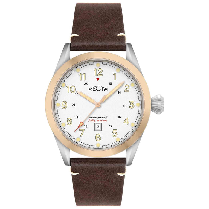 Recta Cavalier 3 Hands Date White angled shot picture