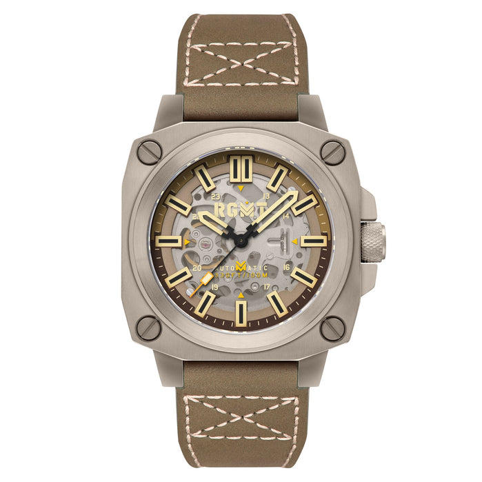 RGMT Altimeter Skeleton Automatic Khaki Brown angled shot picture