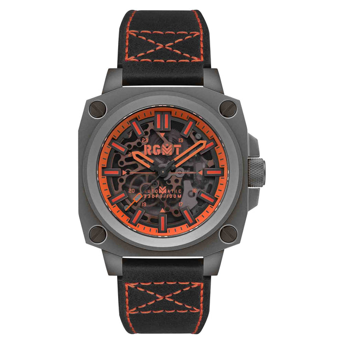 RGMT Altimeter Skeleton Automatic Orange Grey angled shot picture