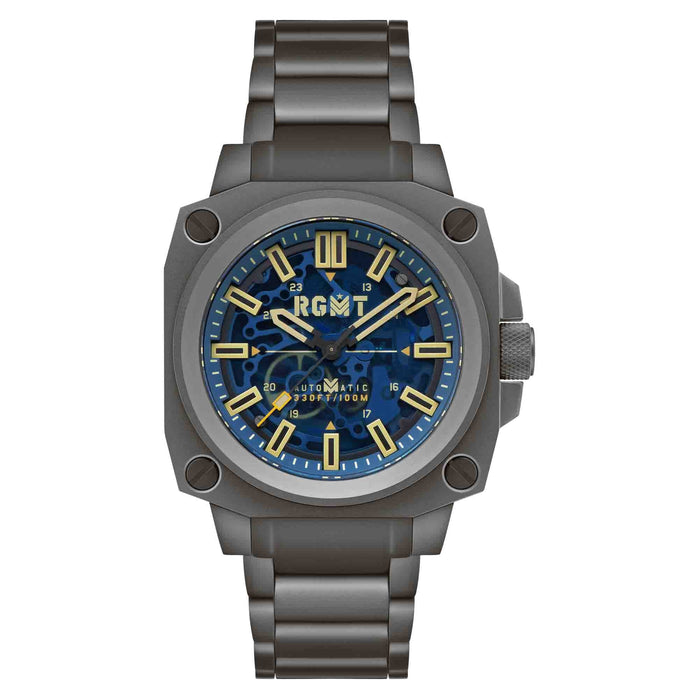 RGMT Altimeter Skeleton Automatic Sandblast Blue angled shot picture